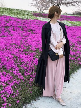 「レトロ」｜「アイテム（トレンチコート）」を使った、Rieさん（レディース・157cm）の春コーディネート