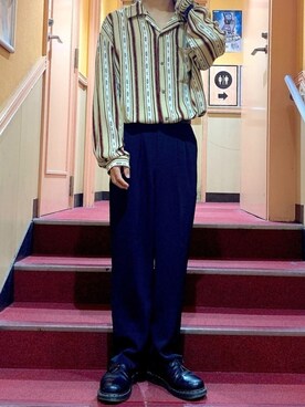 「UNIQLO（ユニクロ）のMEN イージースマートスタイルパンツ（ウールライク）（その他パンツ）」を使った、ゆうきくんさん（メンズ・163cm）の秋コーディネート