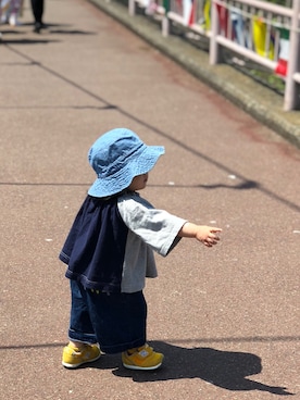 「NEEDLE WORK SOON（ニードルワークスーン）のアイテム」を使った、ma-bouさん（キッズ・80cm）の春コーディネート