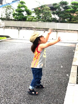 「F.O.KIDS（エフオーキッズ）のアイテム（タンクトップ）」を使った、ma-bouさん（キッズ・80cm）の夏コーディネート