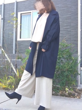 「ADAM ET ROPE'（アダムエロペ）のアイテム（トレンチコート）」を使った、nozさん（レディース・160cm）の秋コーディネート