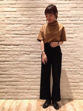 「CIAOPANIC（チャオパニック）のアイテム（ブーツ）」を使った、てらさんさん（レディース・157cm）の秋コーディネート