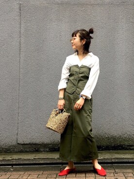 「CHEVRE（シェーブル）のアイテム」を使った、てらさんさん（レディース・157cm）の春コーディネート