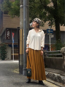 「Casselini（キャセリーニ）のアイテム（ニットキャップ/ビーニー）」を使った、てらさんさん（レディース・157cm）の夏コーディネート