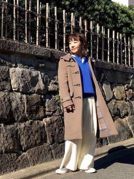 「ゆるニット」｜「アイテム（チュニック）」を使った、てらさんさん（レディース・157cm）の秋コーディネート