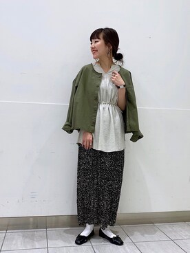 「平成最後のWEARISTAセンバツ」｜「アイテム（ノーカラージャケット）」を使った、てらさんさん（レディース・157cm）の春コーディネート
