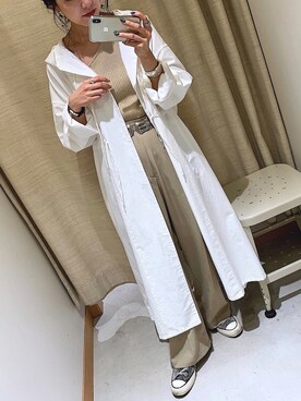 「CIAOPANIC（チャオパニック）の【WEB限定】センタープレスタックパンツ（その他パンツ）」を使った、てらさんさん（レディース・157cm）の夏コーディネート