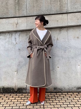 「シルバーシューズ」｜「アイテム（その他アウター）」を使った、てらさんさん（レディース・157cm）の冬コーディネート