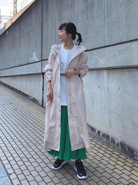 「ナイキスニーカー」｜「アイテム（モッズコート）」を使った、てらさんさん（レディース・157cm）の冬コーディネート