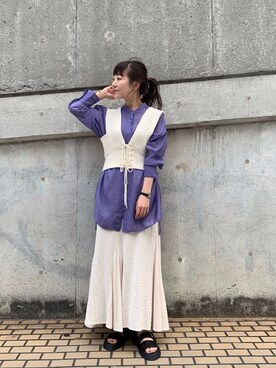 「Dr. Martens（ドクターマーチン）のDr.Martens　GRYPHON（サンダル）」を使った、てらさんさん（レディース・157cm）の春コーディネート