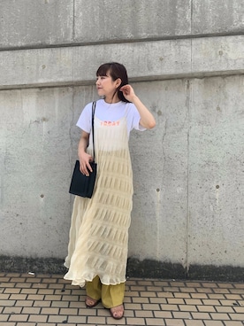 「FUNG（ファング）のアイテム（トップス）」を使った、てらさんさん（レディース・157cm）の夏コーディネート