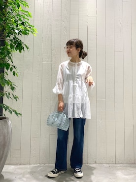 「CIAOPANIC TYPY（チャオパニックティピー）のアイテム（ブレスレット）」を使った、てらさんさん（レディース・157cm）の春コーディネート