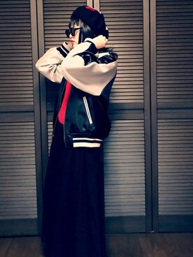 「中学生」｜「アイテム（ハンチング/ベレー帽）」を使った、NaBE.さん（レディース・162cm）の冬コーディネート