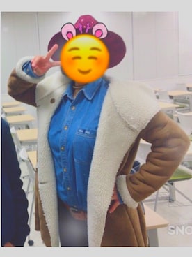 「HERE'S（HERE'S）のアイテム（ムートンコート）」を使った、mai.✌︎さん（レディース・165cm）の冬コーディネート