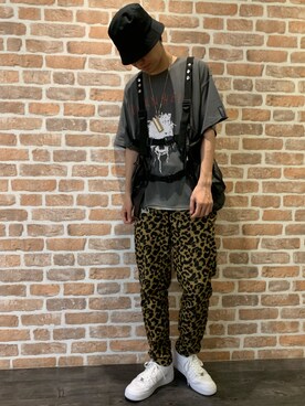 「L.H.P（エルエイチピー）のアイテム（帽子）」を使った、山田 統生さん（メンズ・183cm）の夏コーディネート