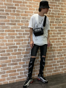 「L.H.P（エルエイチピー）のアイテム（帽子）」を使った、山田 統生さん（メンズ・182cm）の夏コーディネート