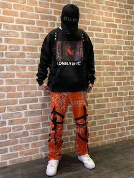 「LONELY/論理（ロンリー）のアイテム」を使った、山田 統生さん（メンズ・182cm）の秋コーディネート