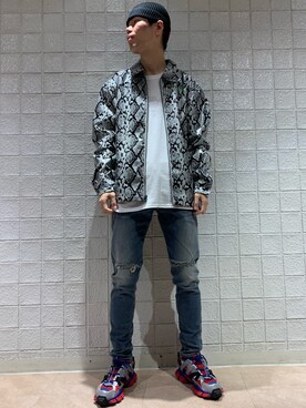 「A4A」｜「アイテム（ブルゾン）」を使った、山田 統生さん（メンズ・182cm）の春コーディネート