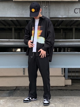 「Danke schon」｜「アイテム（スラックス）」を使った、山田 統生さん（メンズ・182cm）の春コーディネート