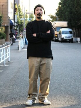 「アイテム（ニットキャップ/ビーニー）」を使った、中井　皓次さん（メンズ・166cm・30代）の秋コーディネート