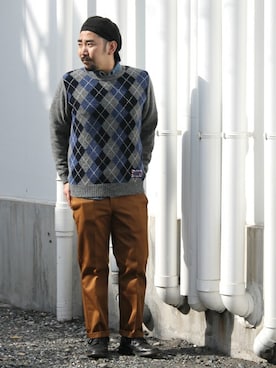 「gim（ジム）のアイテム」を使った、中井　皓次さん（メンズ・166cm）の冬コーディネート