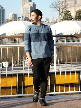 「ジョガーパンツ」｜中井　皓次さん（メンズ・166cm）の冬コーディネート
