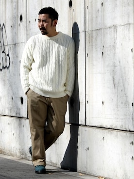 「Denime（ドゥニーム）のアイテム（パンツ）」を使った、中井　皓次さん（メンズ・166cm）の冬コーディネート