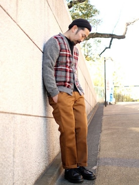 「gim（ジム）のアイテム」を使った、中井　皓次さん（メンズ・166cm）の冬コーディネート