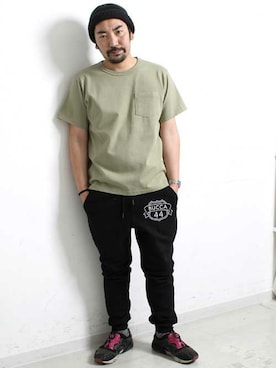 「ポケットＴシャツ」｜「アイテム（トップス）」を使った、中井　皓次さん（メンズ・166cm）の春コーディネート