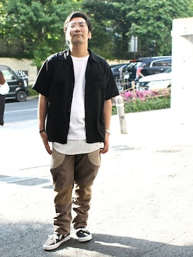 「Denime（ドゥニーム）のアイテム（トップス）」を使った、中井　皓次さん（メンズ・166cm）の春コーディネート