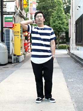 「DISCUS ATHLETIC（ディスカス　アスレチック）のアイテム」を使った、中井　皓次さん（メンズ・166cm）の春コーディネート