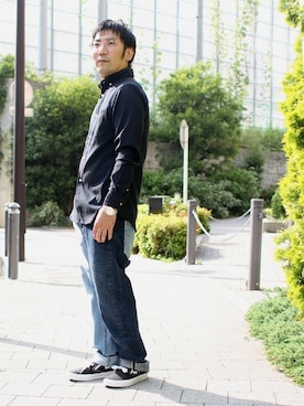 「Denime（ドゥニーム）のアイテム」を使った、中井　皓次さん（メンズ・166cm）の夏コーディネート