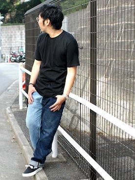 「Denime（ドゥニーム）のアイテム」を使った、中井　皓次さん（メンズ・166cm）の夏コーディネート