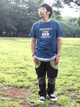 「ink（インク）のアイテム（パンツ）」を使った、中井　皓次さん（メンズ・166cm）の夏コーディネート