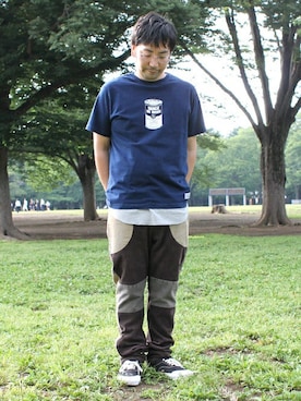 「ink（インク）のアイテム（パンツ）」を使った、中井　皓次さん（メンズ・166cm）の夏コーディネート