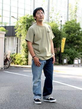 「Denime（ドゥニーム）のアイテム（トップス）」を使った、中井　皓次さん（メンズ・166cm）の夏コーディネート