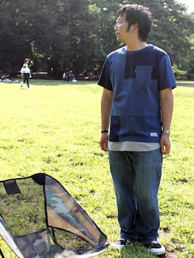 「DISCUS ATHLETIC（ディスカス　アスレチック）のアイテム」を使った、中井　皓次さん（メンズ・166cm）の夏コーディネート