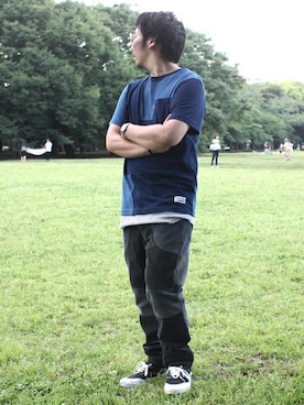 「DISCUS ATHLETIC（ディスカス　アスレチック）のアイテム」を使った、中井　皓次さん（メンズ・166cm）の夏コーディネート