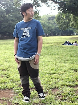 「ink（インク）のアイテム（パンツ）」を使った、中井　皓次さん（メンズ・166cm）の夏コーディネート