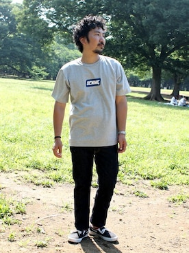 「Denime（ドゥニーム）のアイテム（パンツ）」を使った、中井　皓次さん（メンズ・166cm）の夏コーディネート