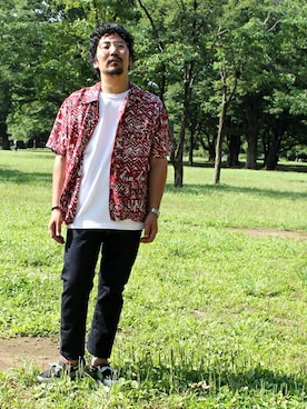 「Denime（ドゥニーム）のアイテム（パンツ）」を使った、中井　皓次さん（メンズ・166cm）の夏コーディネート