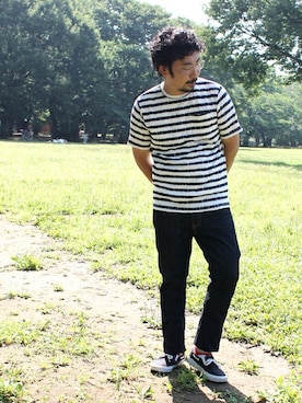 「Denime（ドゥニーム）のアイテム（パンツ）」を使った、中井　皓次さん（メンズ・166cm）の夏コーディネート