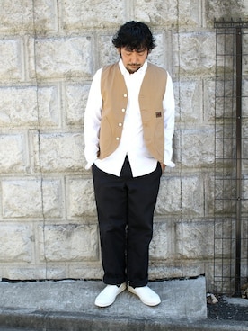 「Denime（ドゥニーム）のアイテム」を使った、中井　皓次さん（メンズ・166cm）の秋コーディネート