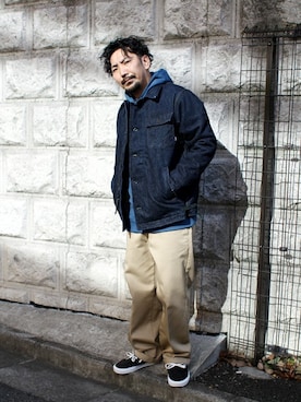 「Denime（ドゥニーム）のアイテム」を使った、中井　皓次さん（メンズ・166cm）の秋コーディネート