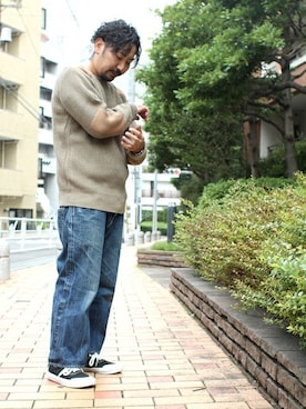 「Denime（ドゥニーム）のアイテム」を使った、中井　皓次さん（メンズ・166cm）の秋コーディネート