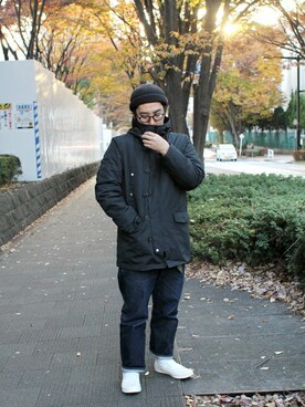 「Denime（ドゥニーム）のアイテム（ダウンジャケット/コート）」を使った、中井　皓次さん（メンズ・166cm）の冬コーディネート