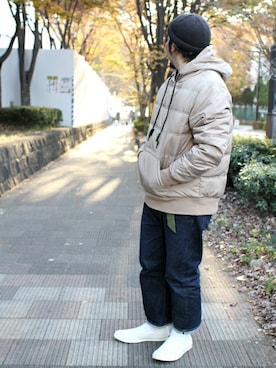 「Denime（ドゥニーム）のアイテム（ダウンジャケット/コート）」を使った、中井　皓次さん（メンズ・166cm）の冬コーディネート