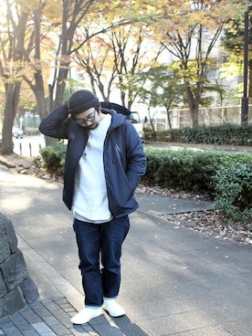 「Denime（ドゥニーム）のアイテム（ダウンジャケット/コート）」を使った、中井　皓次さん（メンズ・166cm）の冬コーディネート