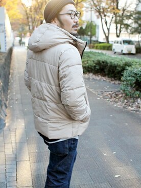 「Denime（ドゥニーム）のアイテム（ダウンジャケット/コート）」を使った、中井　皓次さん（メンズ・166cm）の冬コーディネート