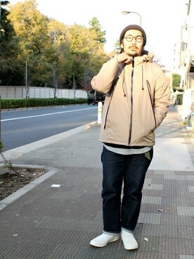 「Denime（ドゥニーム）のアイテム（ダウンジャケット/コート）」を使った、中井　皓次さん（メンズ・166cm）の冬コーディネート